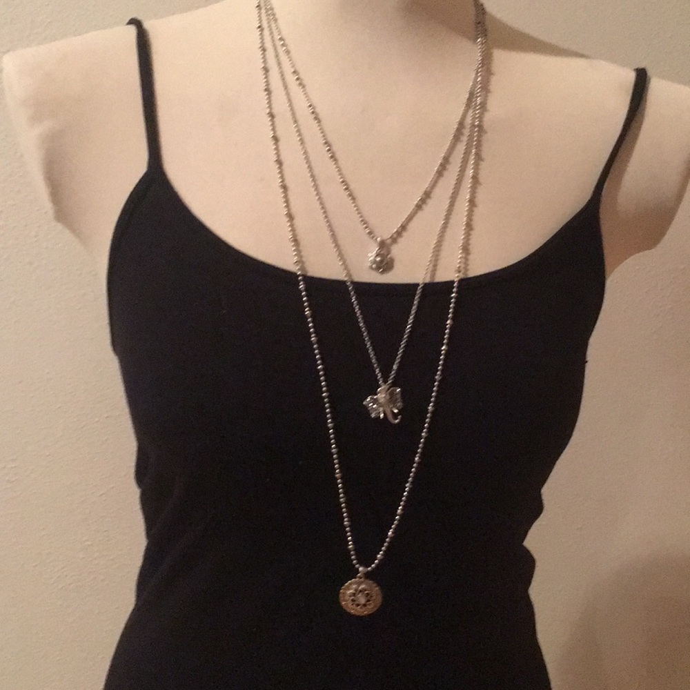 Lucky Brand 3 in one Silver Boho Multi Necklace